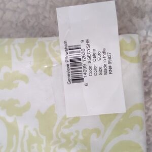 New Pine Cone Hill pillowsham euro size 25 x 25 in cotton green and white